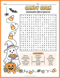 Free Printable Candy Corn Word Search Puzzle Worksheet