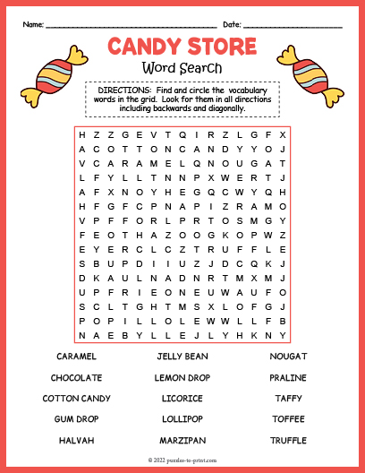 candy word search