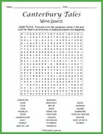 Canterbury Tales Word Search Thumbnail