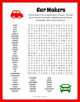 Car Makers Word Search thumbnail