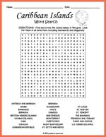 Caribbean Islands Word Search Thumbnail