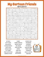 Cartoon Characters Word Search Thumbnail