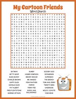 Cartoon Characters Word Search Thumbnail