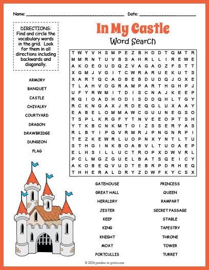 Castle Word Search