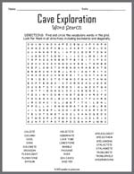 Cave Exploration Word Search Thumbnail