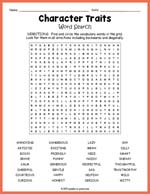 Character Traits Word Search Thumbnail