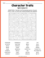 Character Traits Word Search thumbnail