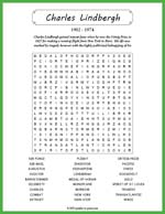 Charles Lindbergh Word Search Thumbnail