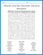 Charlie and the Chocolate Factory Word Search Thumbnail