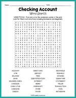 Checking Account Word Search Thumbnail