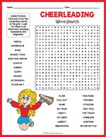 Cheerleading Word Search thumbnail