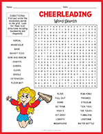Cheerleading Word Search thumbnail