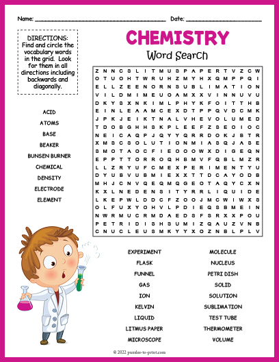 Chemistry Word Search