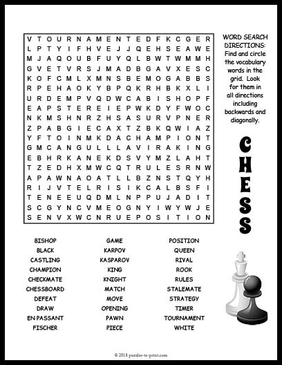 Chess Word Search