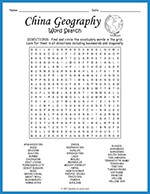 China Geography Word Search thumbnail