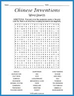 Chinese Inventions Word Search Thumbnail