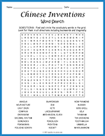 Chinese Inventions Word Search thumbnail