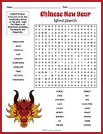 Chinese New Year Word Search thumbnail