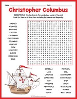 Christopher Columbus Word Search thumbnail