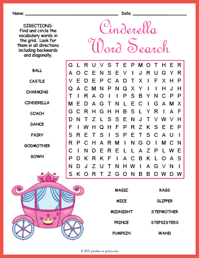 Cinderella Word Search