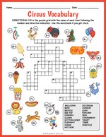 Circus Vocabulary Image Crossword thumbnail