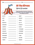 Circus Word Scramble Thumbnail