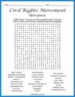 Civil Rights Movement Word Search Thumbnail