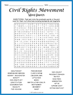 Civil Rights Movement Word Search thumbnail
