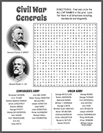 Civil War Generals Word Search thumbnail
