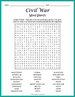 Civil War Word Search thumbnail