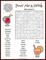 Cocktails Word Search thumbnail