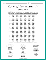 Code of Hammurabi Word Search thumbnail