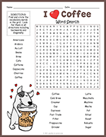 I Love Coffee Word Search thumbnail