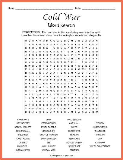 Cold War Word Search