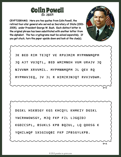 Colin Powell Cryptogram