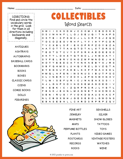 Collectibles Word Search