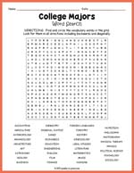 College Majors Word Search Thumbnail