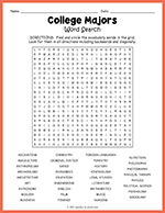 College Majors Word Search thumbnail