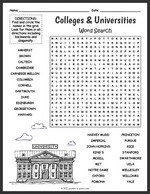 Colleges Word Search thumbnail