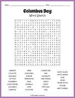 Columbus Day Word Search Thumbnail