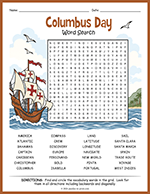 Columbus Day Word Search thumbnail