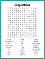 Conjunctions Word Search thumbnail