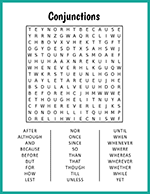Conjunctions Word Search thumbnail