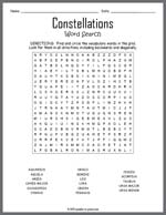Constellations Word Search Thumbnail