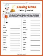 Cooking Terms Word Scramble thumbnail