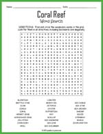 Coral Reef Word Search Thumbnail