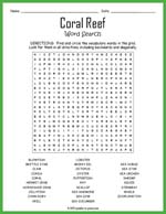 Coral Reef Word Search Thumbnail