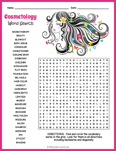 Cosmetology Word Search
