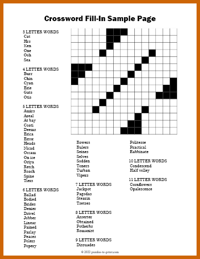 Crossword Fill In Puzzles