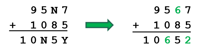 Cryptarithm Example Step 1